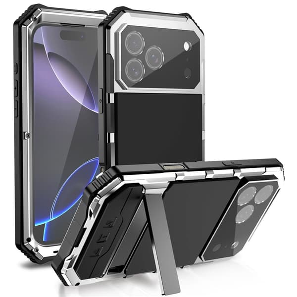 R-JUST Mobilskal till iPhone 17 Pro Max med Härdat Glas - Silver Silver