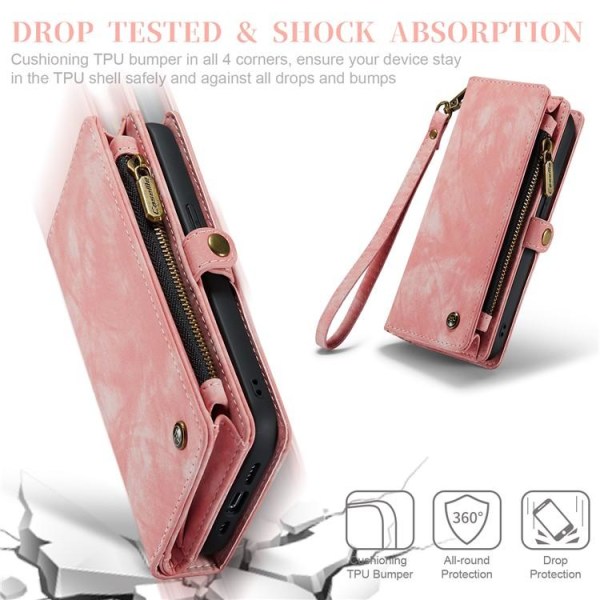 CASEME iPhone 15 Pro Max Plånboksfodral 008 Detachable - Rosa