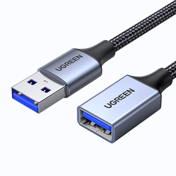 Ugrønt USB-A (han) til USB-A (hun) kabel 1m - Grå