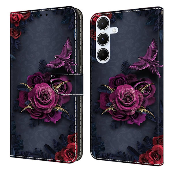 Galaxy A17/A26 Plånboksfodral Konstläder Pattern Printing Lila