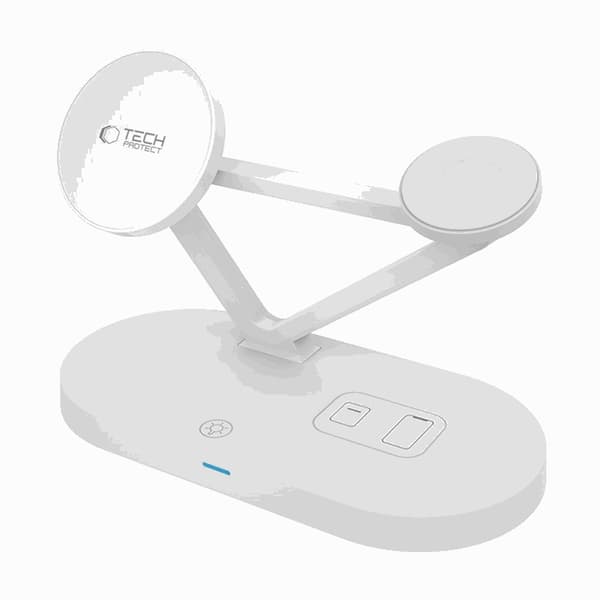 Tech-Protect 3-in-1 Trådlös Laddare iPhone Apple Watch AirPods - Vit
