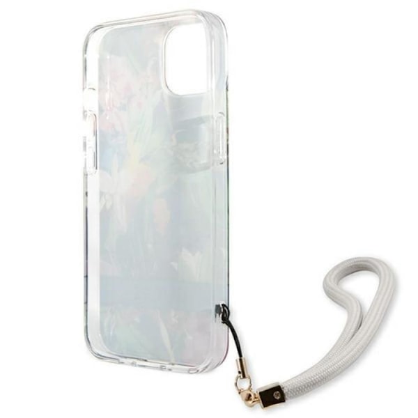 Guess iPhone 13 Skal Flower Strap - Blå