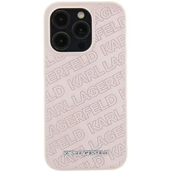 Karl lagerfeld iPhone 15 Plus Mobilskal Quilted Pattern - Rosa