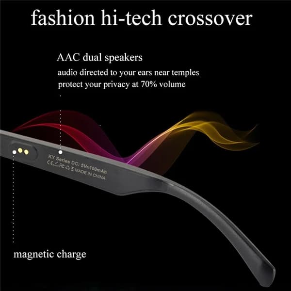 Smart Glasses Bluetooth-kompatibel TWS Hörlurar KY02B - Silver Silver