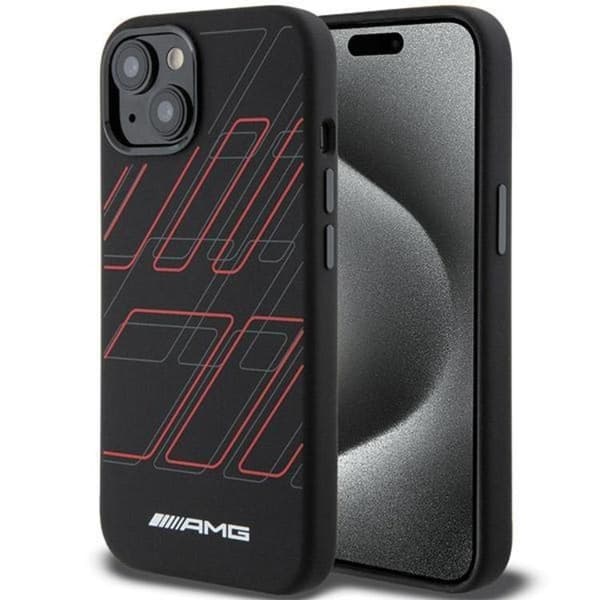 AMG iPhone 15/14/13 Mobilskal MagSafe Silikon Store Rhombuser Black