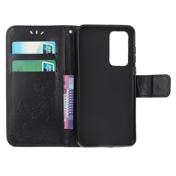Butterfly Pung Taske til Huawei P40 - Sort Black