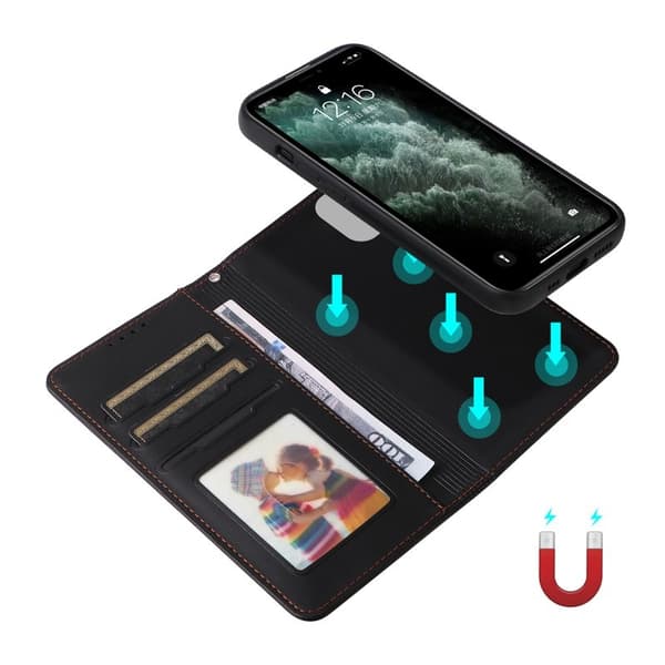 BETOPNICE iPhone 11 Pro Max Plånboksfodral - Detachable Konstläder- Svart