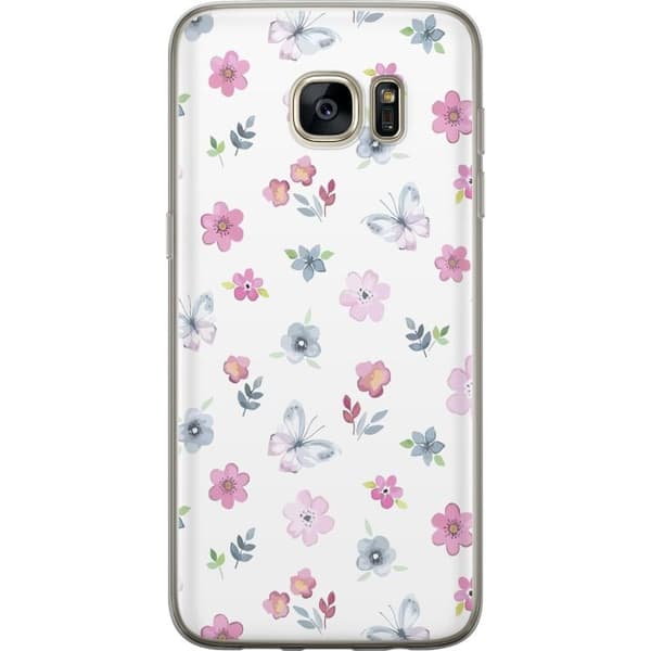 Mobilcover til Samsung Galaxy S7 edge med Blomster og sommerfugle