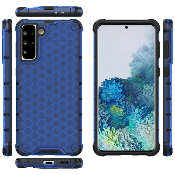 Honeycomb Armor Bumper Skal Galaxy S21 Plus 5g - Blå Blue