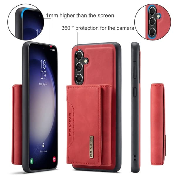 DG.MING Konstläder Plånboksfodral för Samsung Galaxy A16 5G - Röd