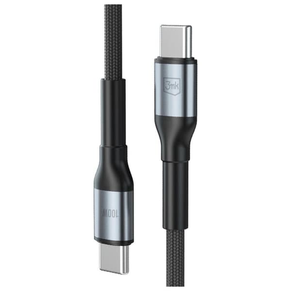 3MK USB-C til USB-C 100W Kabel 20V/5A 1m N-SERIE Hyper - Sort Svart