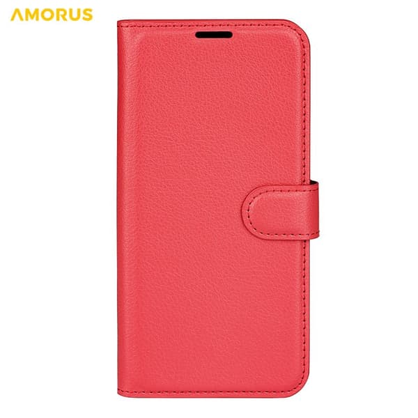 Amorus Plånboksfodral för Samsung Galaxy S26 Plus Konstläder Stöd - Röd