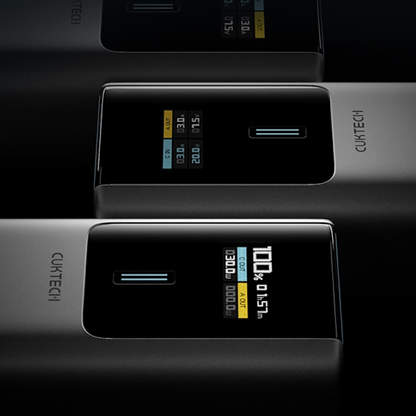 Cuktech Powerbank 10000 mAh 150W USB-C USB-A - Grå Grå