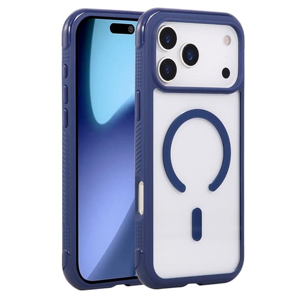 Mobilskal till iPhone 17 Pro Max MagSafe TPU+PC Transparent - Blå Blå