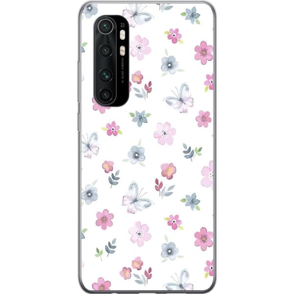 Mobilskal till Xiaomi Mi Note 10 Lite med Blommor och fjärillar