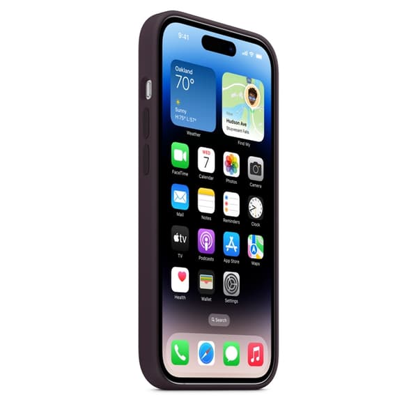 BOOM iPhone 14 Pro Max Etui Magsafe Flydende Silikone - Lys Lilla Vinröd