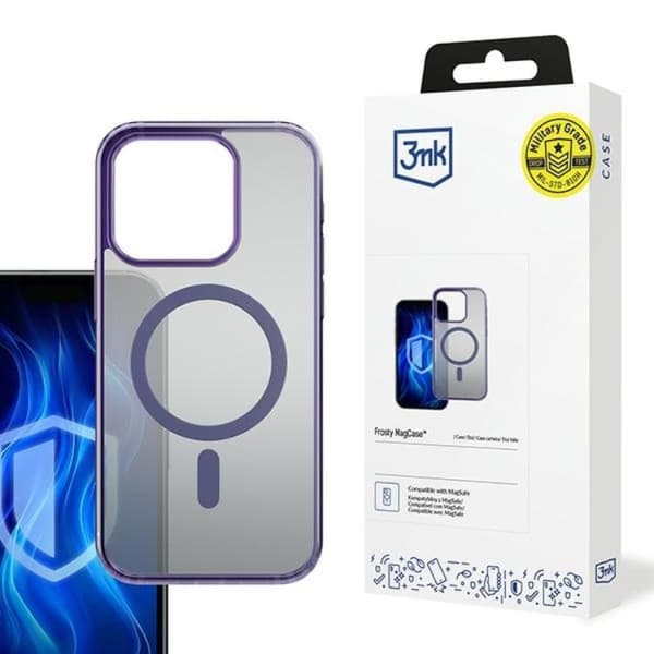3MK Telefontaske til iPhone 16 Pro MagSafe Frosty - Lilla Lila