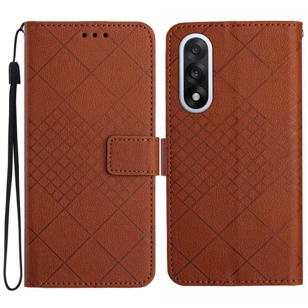 OnePlus Nord 5 Plånboksfodral Litchi Imprint - Brun Brun