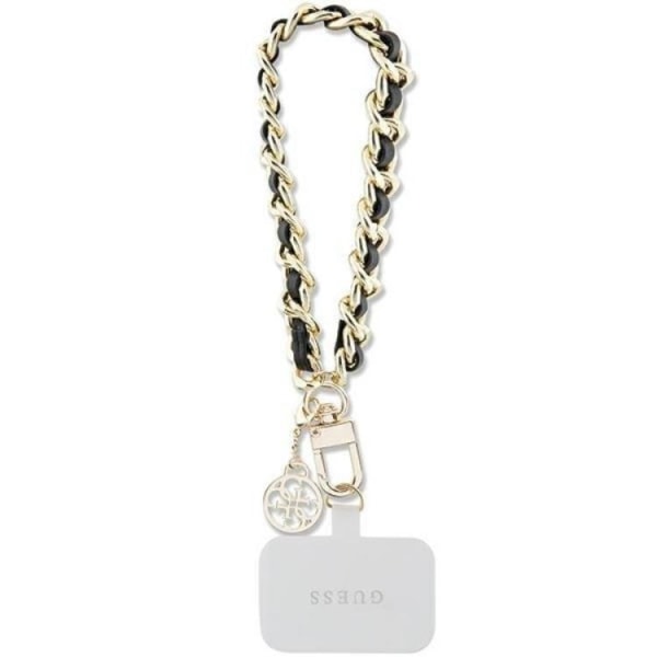 Guess Universal Mobile Strap Saffiano Chain 4G Charm - musta