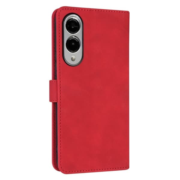 AZNS Samsung Galaxy S25 Edge Plånboksfodral Konstläder - Röd