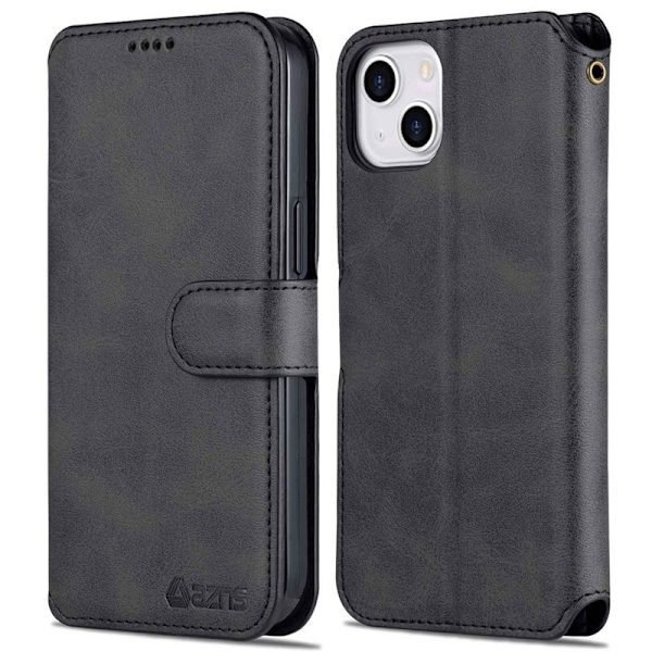 AZNS iPhone 14 Plånboksfodral Konstläder - Svart