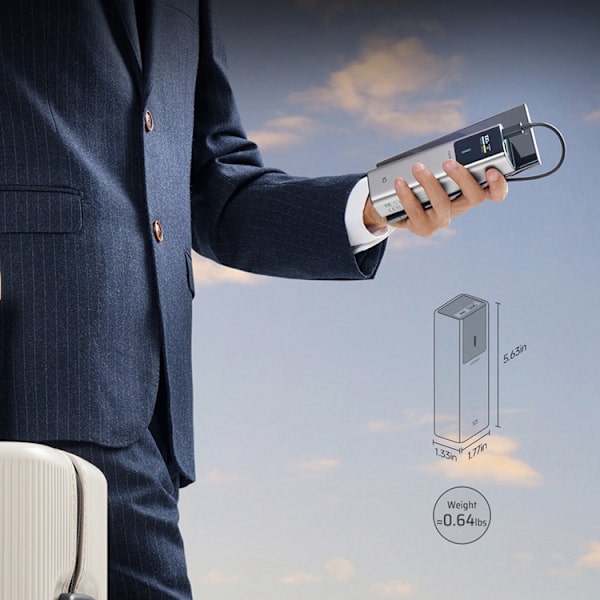 Cuktech Powerbank 10000 mAh 150W USB-C USB-A - Grå Grå