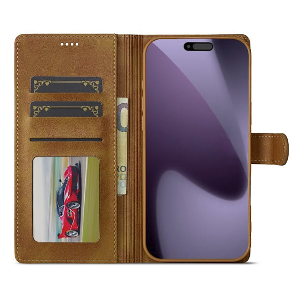 LC.IMEEKE iPhone 17 Pro Plånboksfodral Konstläder - Gul