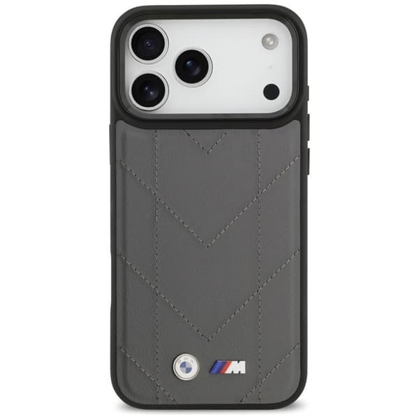 BMW telefontaske til iPhone 17 Pro Max MagSafe M quiltet logo Grå