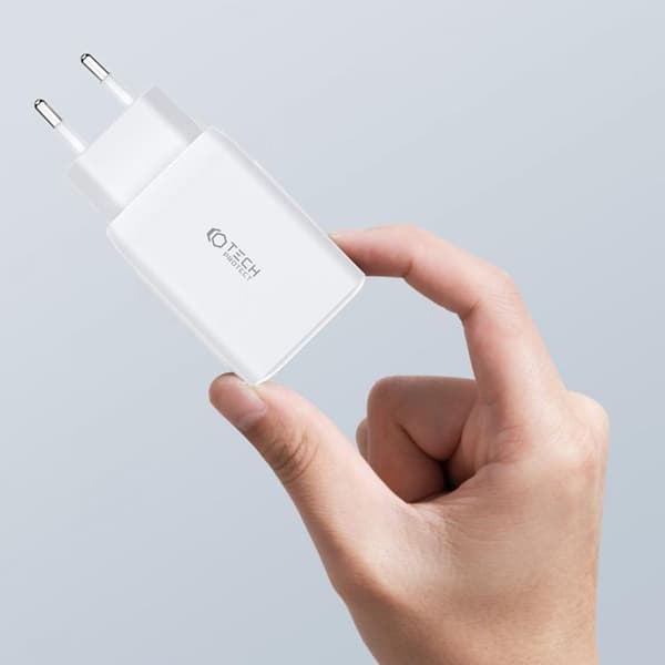 Tech-Protect 3-Port Vægoplader 30W - Hvid Vit