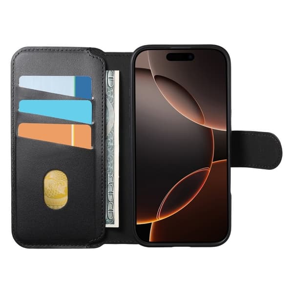 CASENEO iPhone 16 Pro Plånboksfodral Konstläder - Svart