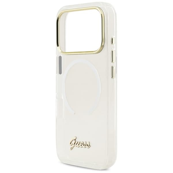 Guess Mobilcover til iPhone 17 MagSafe IML Gradient Script Metal - Hvid Vit