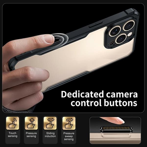 XUNDD Mobilskal till iPhone 16 Pro med Kamera Touchkontroll TPU + PC Svart