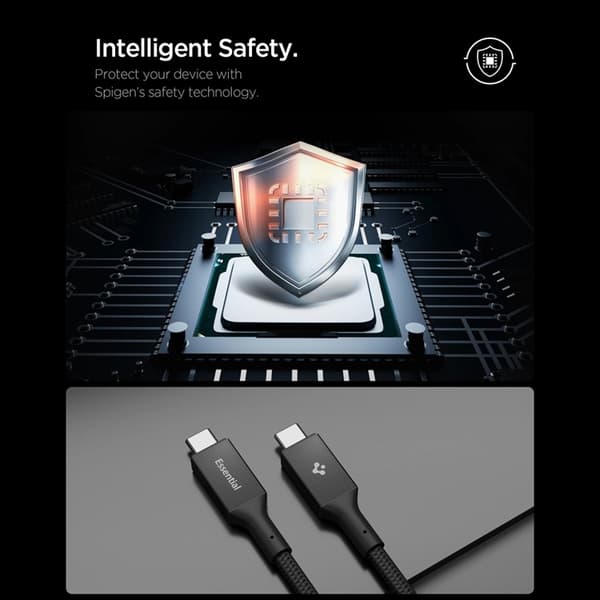 Spigen USB-C til USB-C 240W Kabel 150cm EB24015CC Svart