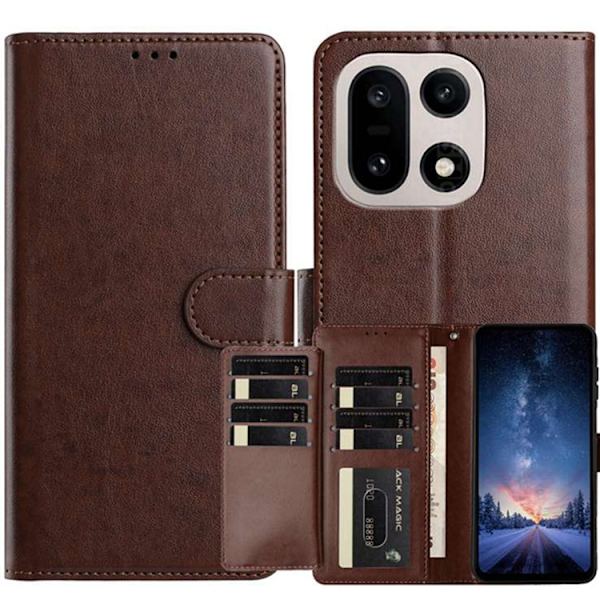 OnePlus 15 5G Plånboksfodral Folio Flip Konstläder Brun