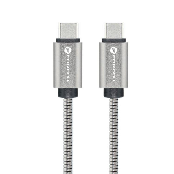 Forcell USB-C till USB-C kabel C237 1m - Silver Silver