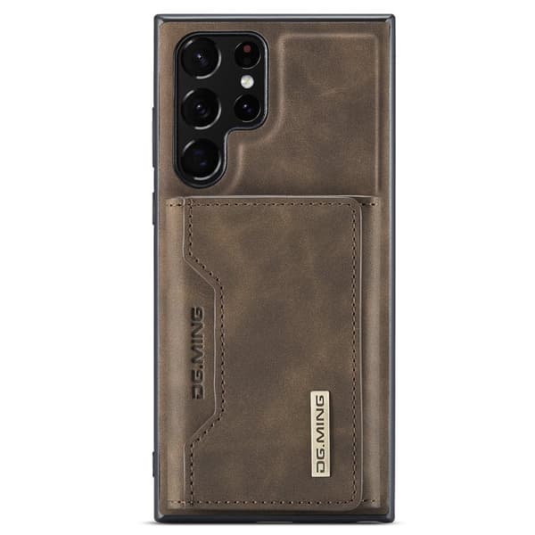 DG.MING 2-i-1 Plånboksfodral Samsung Galaxy S22 Ultra - Brun