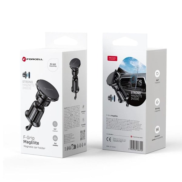Forcell Magnetisk Bilholder Til Luftventil MagElite F-Grip - Sort Black