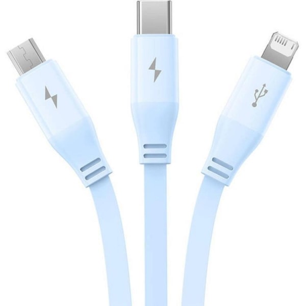 Baseus-kabel USB-A til USB-C/Lightning/MicroUSB 1,1m - Hvid