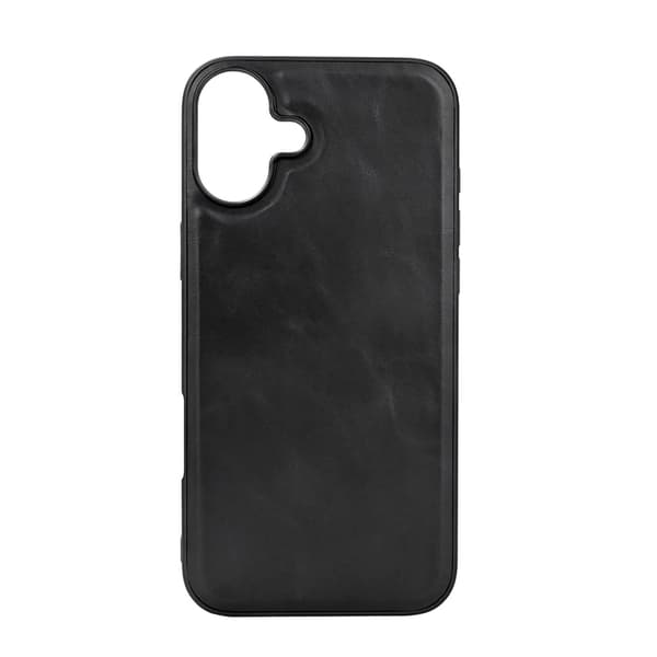 BUFFALO ægte læder Mobilcover til iPhone 16 Plus MagSafe Læder - Sort Black