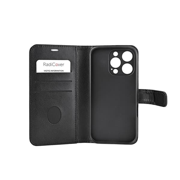 Radicover iPhone 16 Pro Plånboksfodral RFID Strålningsskydd - Svart Svart