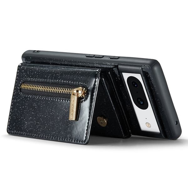 DG.MING M3 Series Plånboksfodral för Google Pixel 8 Svart Glitter Konstläder