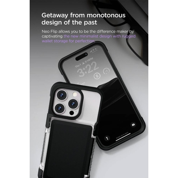 VRS DESIGN Neo Flip Cover iPhone 14 Pro Max - Sort