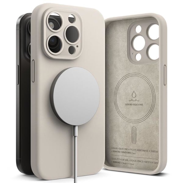 Ringke iPhone 15 Pro Mobilskal Magsafe Silikon - Stone