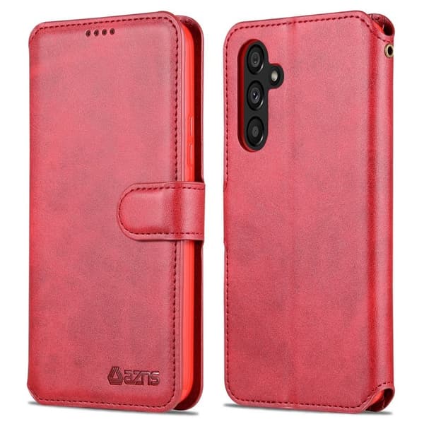 AZNS Samsung Galaxy A54 5G Plånboksfodral Konstläder - Röd