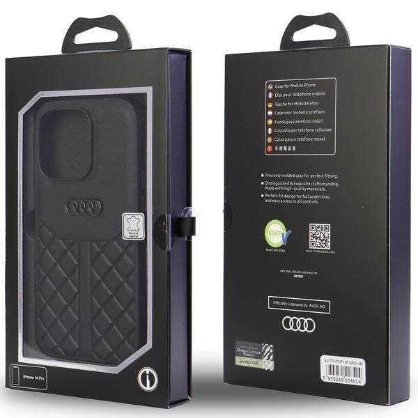 Audi iPhone 13/13 Pro Mobilskal Äkta Läder - Svart Svart