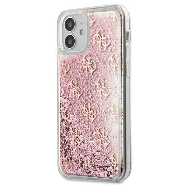 Guess Skal iPhone 12 & 12 Pro Liquid Glitter - Rosa Rosa