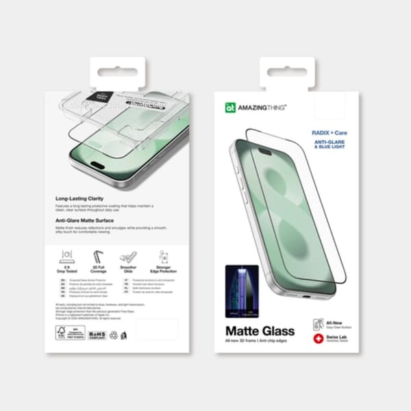 AmazingThing Härdat Glas Skärmskydd För iPhone 18 Pro Max Radix Matt