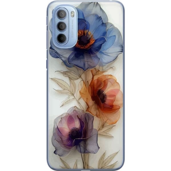 Mobiletui til Motorola Moto G31 med Silke Blomster