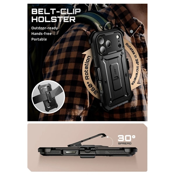 Supcase Telefontaske til iPhone 17 Pro UB Pro - Sort Svart