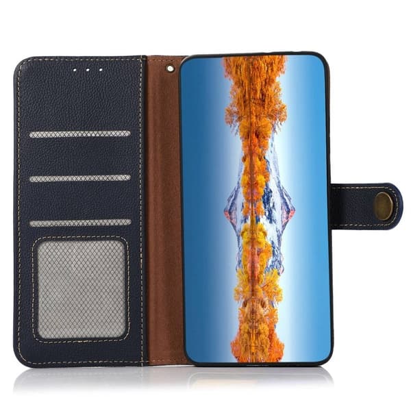 KHAZNEH Samsung Galaxy S26 Ultra Plånboksfodral Äkta Läder - Blå